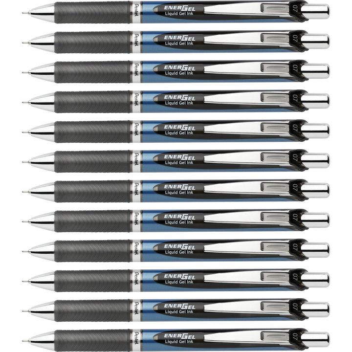 Image of Pentel® Gel Pen,Retractable/Refillable,Metal Tip,0.7mm,12/BX,BK Ink