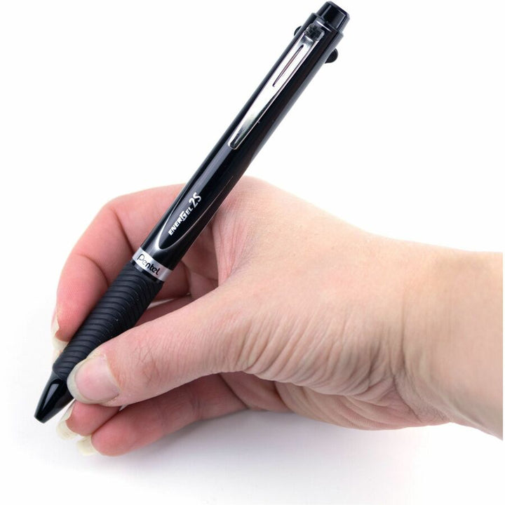 Image of Pentel® Energel 2s Multi-Color Gel Pen/pencil, Retractable, Medium 0.5 Mm, Black/red Ink, Black Barrel