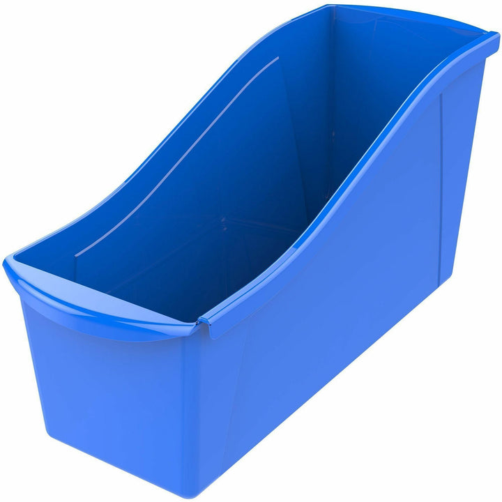 Image of Storex Interlocking Book Bins, 5-3/10"Wx14-3/10"Lx7"H, 6/CT, Blue
