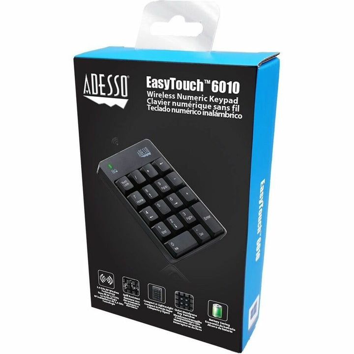 Image of Adesso Wkb6010ub Wireless 18-Key Numeric Usb Keypad, Black