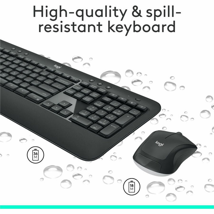 Image of Logitech® Mk540 Wireless Combo, 2.4 Ghz Frequency/30 Ft Wireless Range, Black