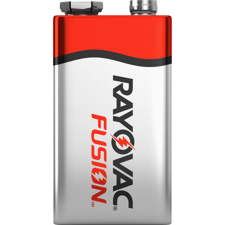 Image of Rayovac® Alkaline Batteries, Fusion 9-Volt, 2/PK, Red/Silver
