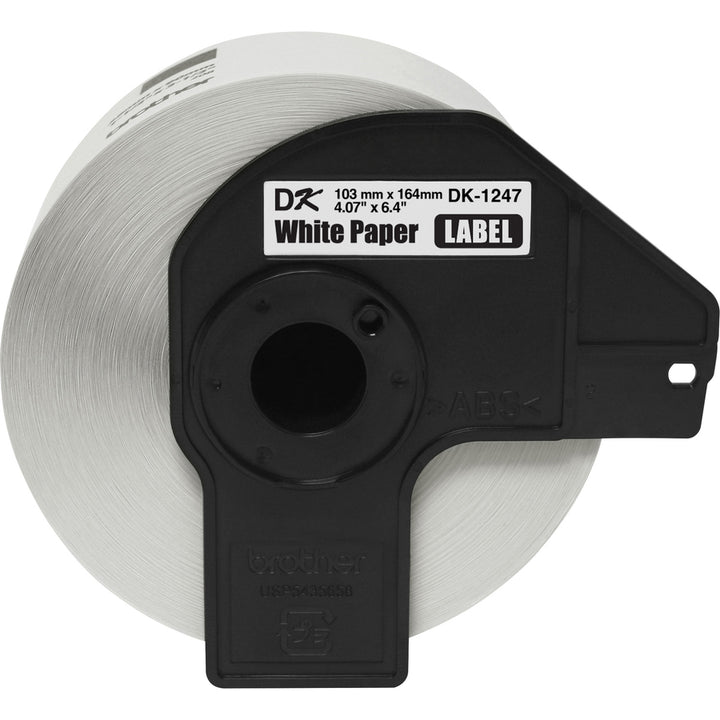 Image of Brother DK1247 Shipping Label, 4 1/16" W x 6 2/5" Length, White, Paper, 180 / Roll, 1 Pack