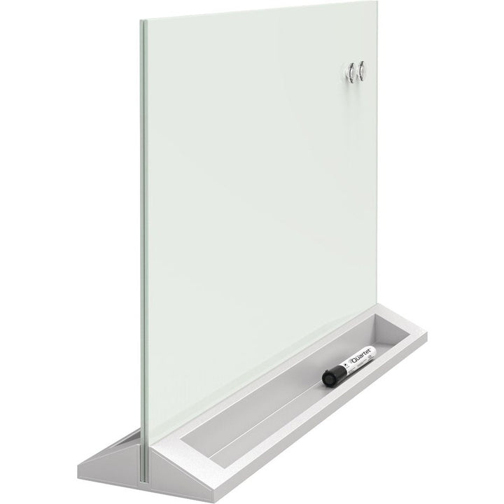 Image of Quartet® Desktop Magnetic Glass Dry-Erase Panel, 23" x 17", White Surface