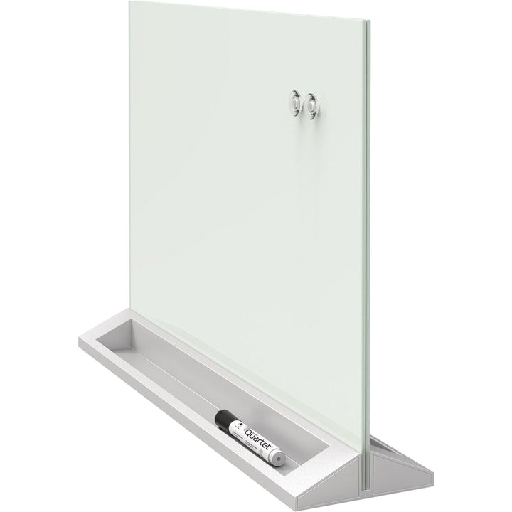 Image of Quartet® Desktop Magnetic Glass Dry-Erase Panel, 23" x 17", White Surface