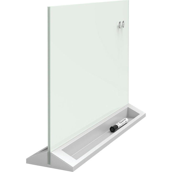 Image of Quartet® Desktop Magnetic Glass Dry-Erase Panel, 23" x 17", White Surface