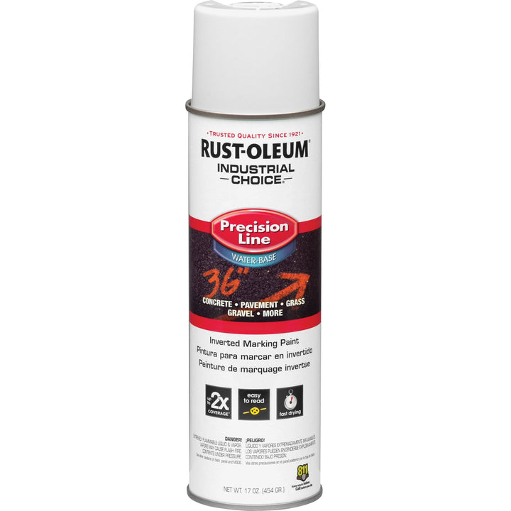 Image of Rust-Oleum 203039CT Industrial Choice Precision Line Marking Paint, 1 Color(s), White, 17 fl oz, 12 / Carton