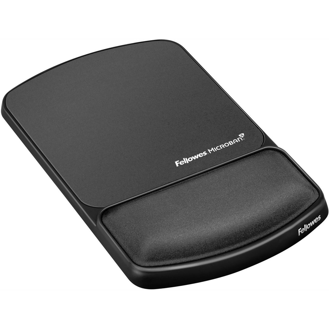 Image of Fellowes® Mouse Pad with Wrist Support with Microban Protection, 6.75 x 10.12, Graphite