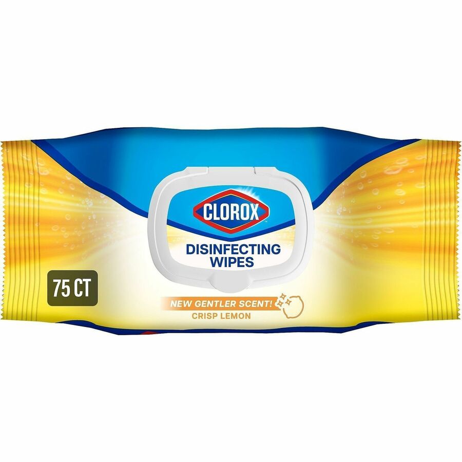 Image of Clorox 31404 Disinfecting Cleaning Wipes Flex Pack, Crisp Lemon, White, 75/Pack, 1 Each