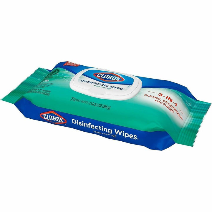 Image of Clorox 31430 Disinfecting Cleaning Wipes Flex Pack, Fresh, White, 75/Pack, 1 Each