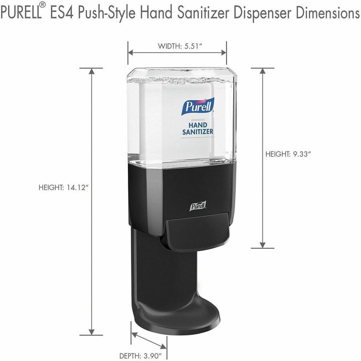 Image of PURELL® 502401 Hand Sanitizer Dispenser, Manual, 1.27 quart Capacity, Locking Mechanism, Durable, Wall Mountable, Graphite, 1 Each
