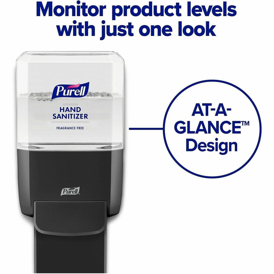 Image of PURELL® 502401 Hand Sanitizer Dispenser, Manual, 1.27 quart Capacity, Locking Mechanism, Durable, Wall Mountable, Graphite, 1 Each