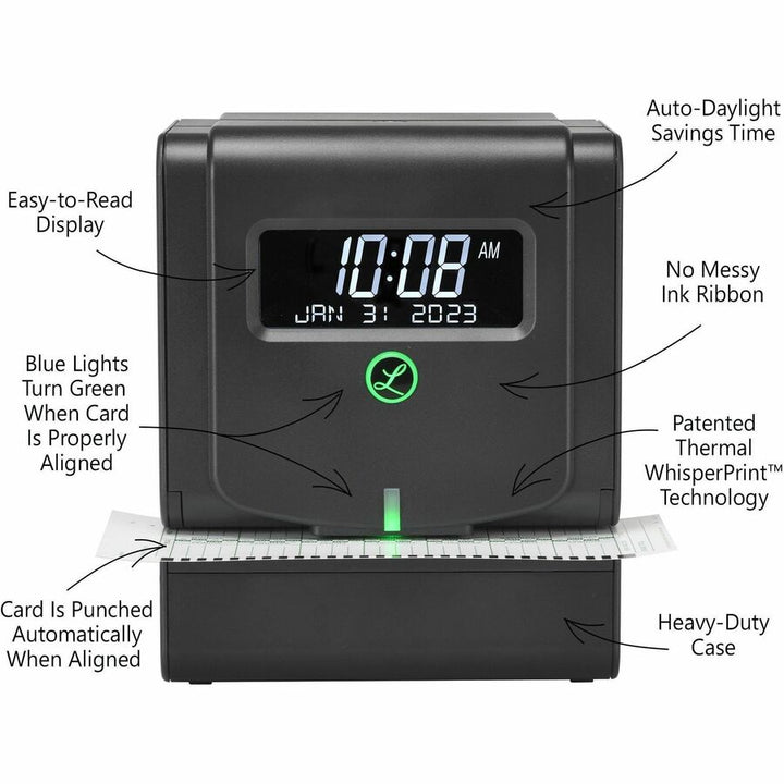 Image of Lathem® Time Time Clock, Thermal Print, 6"Wx8"Lx9-3/4"H, Black