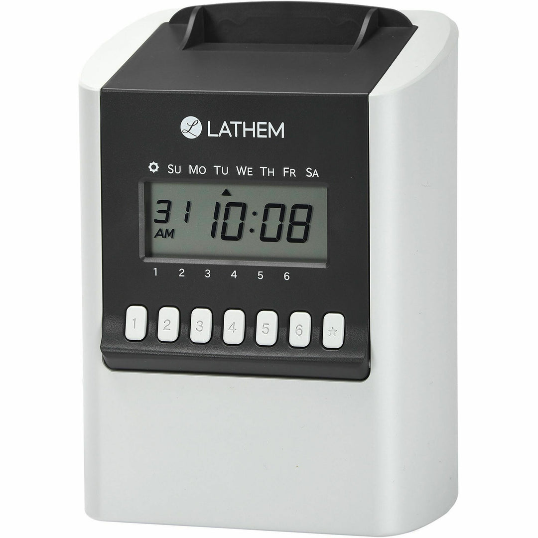 Image of Lathem® Time 700e Calculating Time Clock, Digital Display, White
