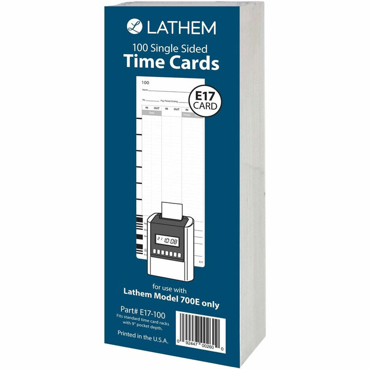 Image of Lathem® Time 700e Calculating Time Clock, Digital Display, White