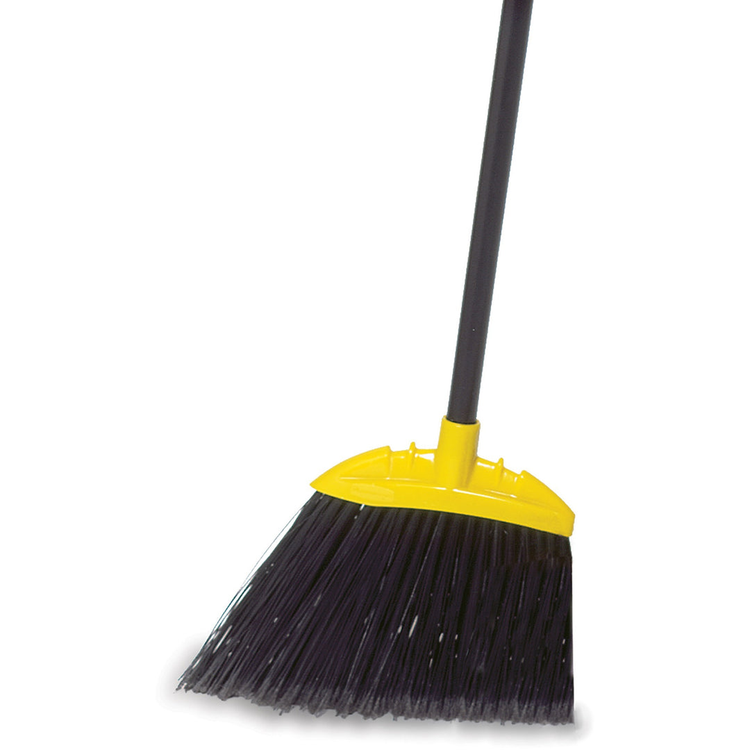 Image of Rubbermaid Commercial FG638906B Jumbo Smooth Sweep Angle Broom, Polypropylene Bristle, 10.5" Overall Length, Black Metal Handle, 1 Each