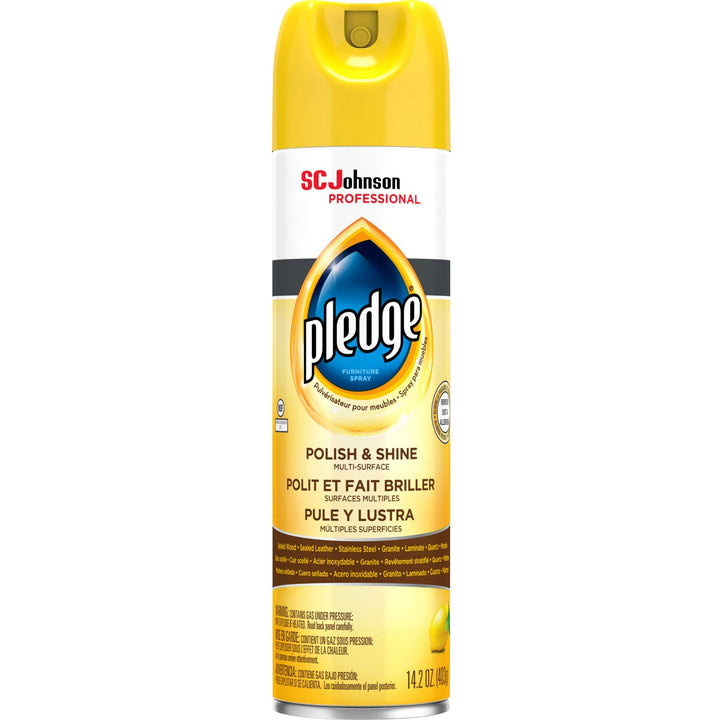 Image of Pledge 301168 Lemon Enhancing Polish, 14.2 fl oz (0.4 quart), Lemon Scent, White, 1 Each