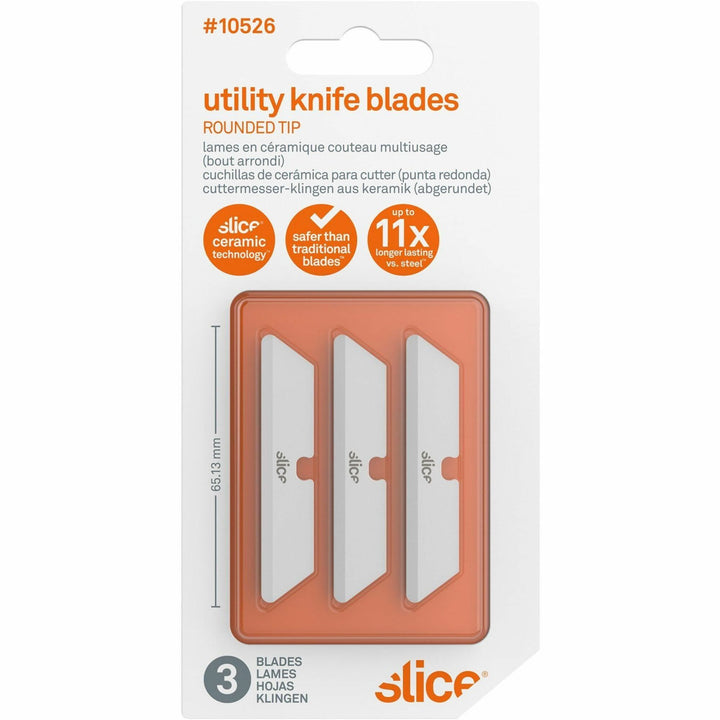 Image of slice® Ceramic Blade, Rounded Tip, 1/2"x2-3/5"x1/10", 3/PK, White