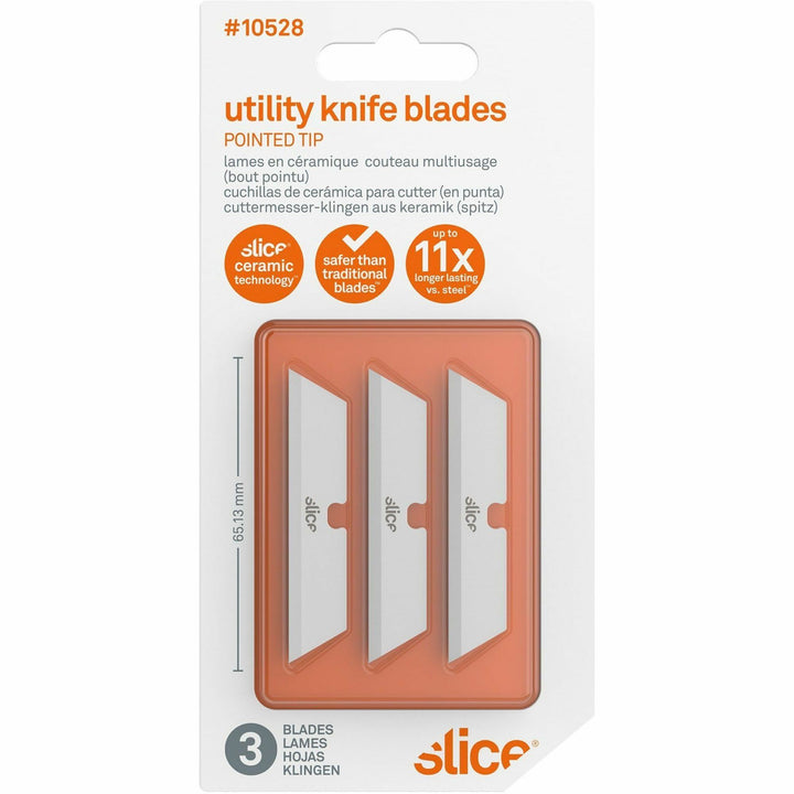 Image of slice® Ceramic Blade, Pointed Tip, 1/20"x2-3/5"x1/2", 3/PK, White