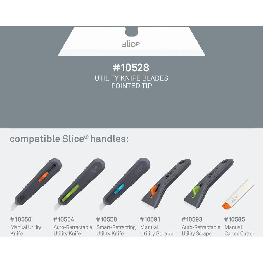 Image of slice® Ceramic Blade, Pointed Tip, 1/20"x2-3/5"x1/2", 3/PK, White