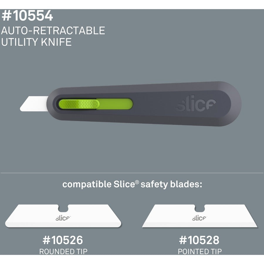 Image of slice® Utility Knife, Auto-Retract, 9/10"Wx6-1/10"Lx1-2/5"H, GYGN