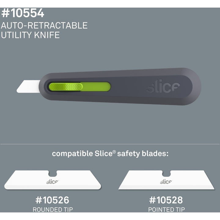 Image of slice® Utility Knife, Auto-Retract, 9/10"Wx6-1/10"Lx1-2/5"H, GYGN