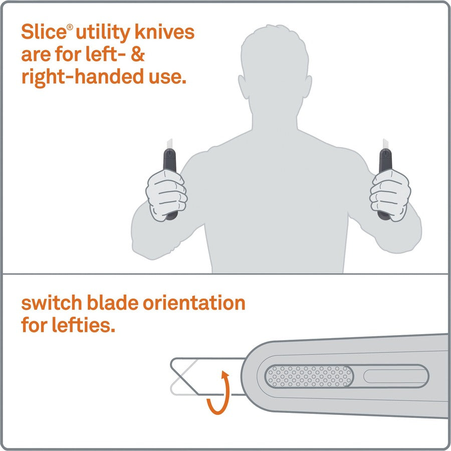 Image of slice® Utility Knife, Auto-Retract, 9/10"Wx6-1/10"Lx1-2/5"H, GYGN