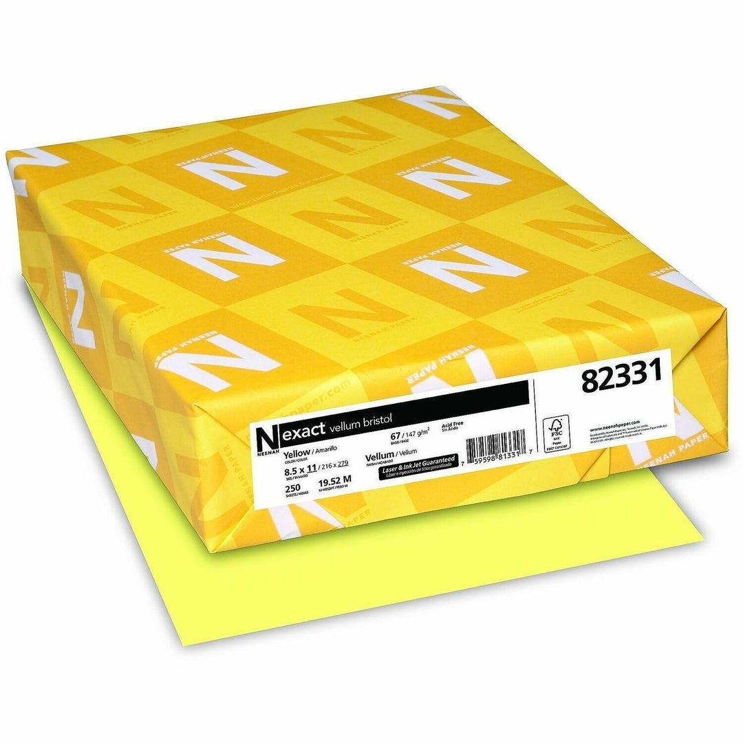 Image of Wausau Papers Vellum Bristol Paper,67 lb,8-1/2"x11",92 Bright,250/PK,YW