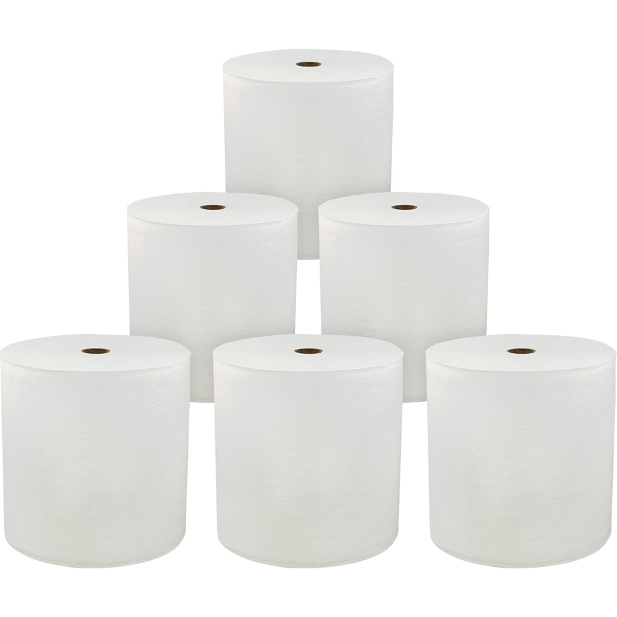 Image of Genuine Joe Hard Wound Roll Towel, 1-Ply, 7"x850', 390/PL, White