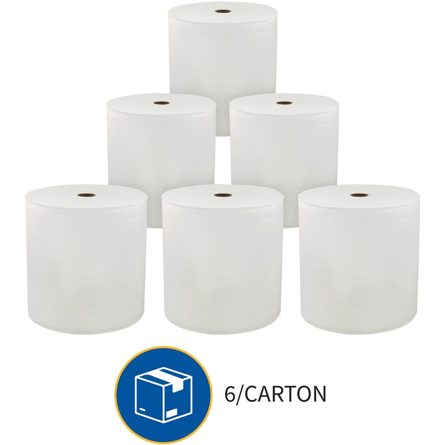 Image of Genuine Joe Hard Wound Roll Towel, 1-Ply, 7"x850', 390/PL, White