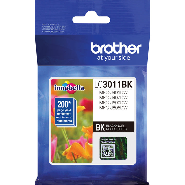 Image of Brother Innobella LC3011BK Standard Yield Black Ink Cartridge (approx. 200 pages), 200 Pages, 1 Each