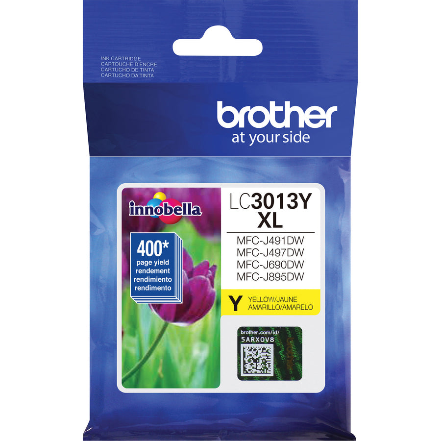 Image of Brother Innobella LC3013Y High Yield Yellow Ink Cartridge (approx. 400 pages), 400 Pages, 1 Each