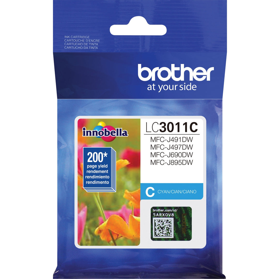 Image of Brother Innobella LC3011C Standard Yield Cyan Ink Cartridge (approx. 200 pages), 200 Pages, 1 Each
