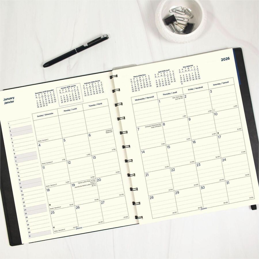 Image of Filofax® Soft Touch 17-Month Planner, 10.88 x 8.5, Black Cover, 17-Month: Aug 2024 to Dec 2025