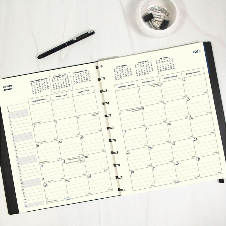 Image of Filofax® Soft Touch 17-Month Planner, 10.88 x 8.5, Black Cover, 17-Month: Aug 2024 to Dec 2025