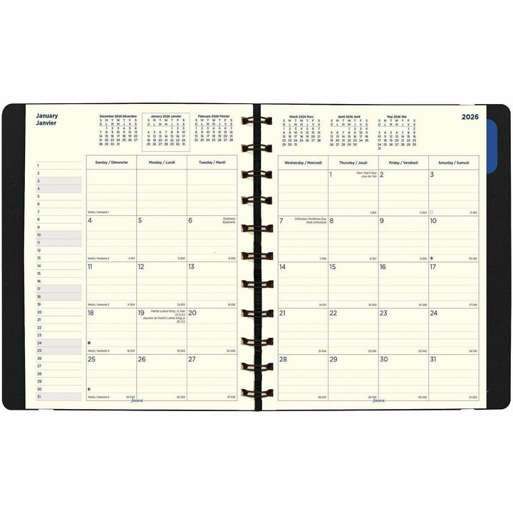 Image of Filofax® Soft Touch 17-Month Planner, 10.88 x 8.5, Black Cover, 17-Month: Aug 2024 to Dec 2025