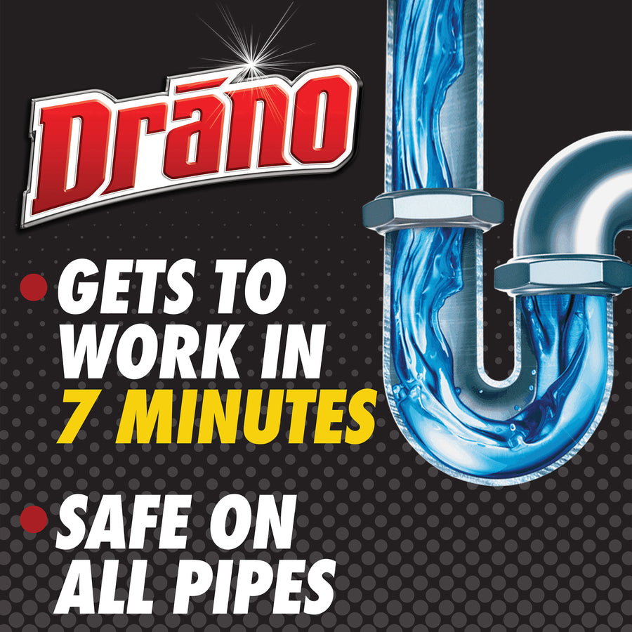 Image of Drano 694772 Max Gel Clog Remover, Ready-To-Use, 80 fl oz (2.5 quart), Yellow, 1 Each