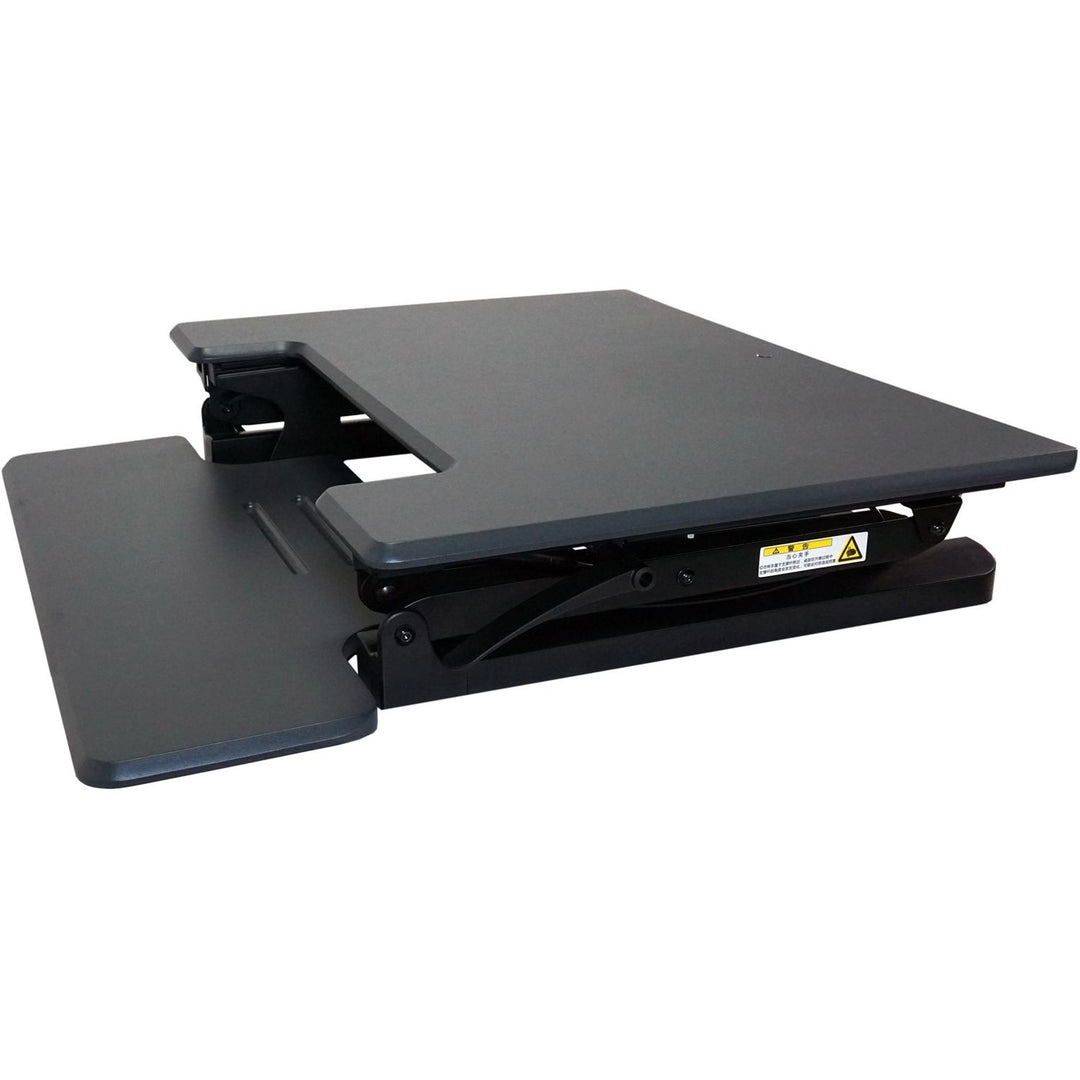 Image of Victor® High Rise Height Adjustable Standing Desk With Keyboard Tray, 31" X 31.25" X 5.25" To 20", Gray/black