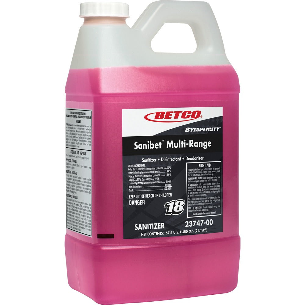 Image of Betco Corporation Sanitizer, Concentrated, FastDraw 18, 2 Liter, Pink