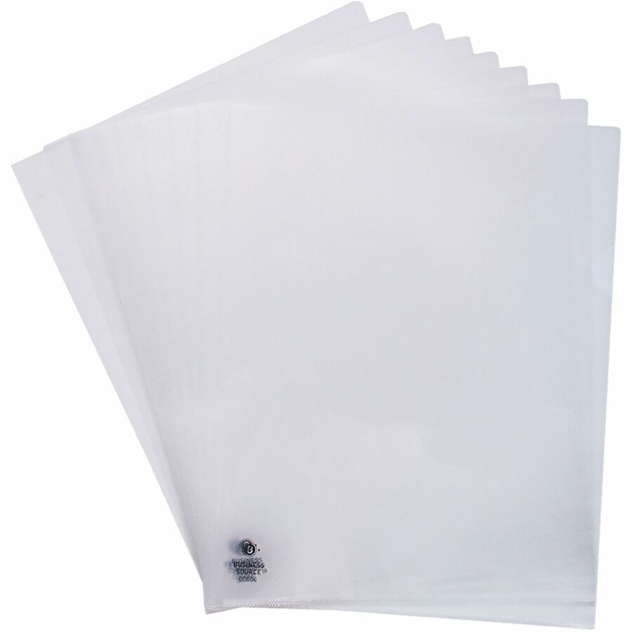 Image of Business Source File Holders, Poly, Water-resistant, 11"x8-1/2", 10/PK, CL