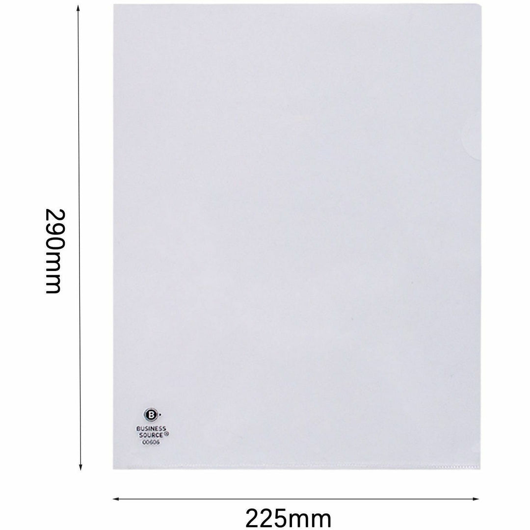Image of Business Source File Holders, Poly, Water-resistant, 11"x8-1/2", 10/PK, CL