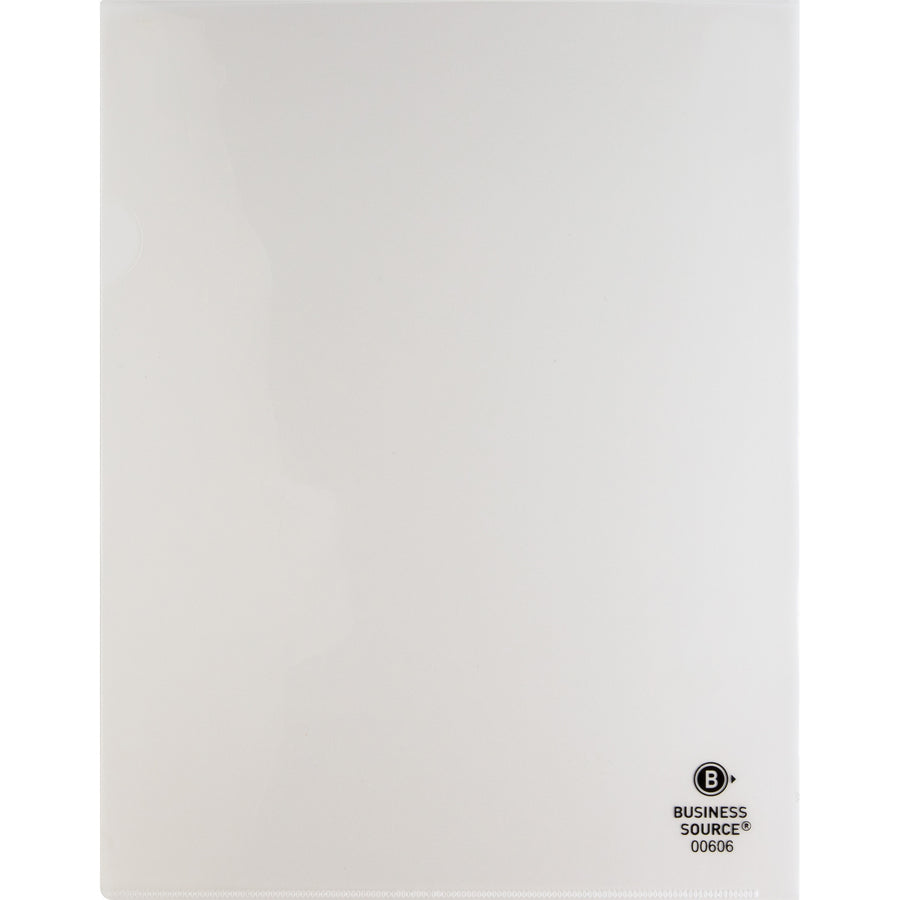 Image of Business Source File Holders, Poly, Transparent, 11"x8-1/2",10/PK,5PK/BX,CL