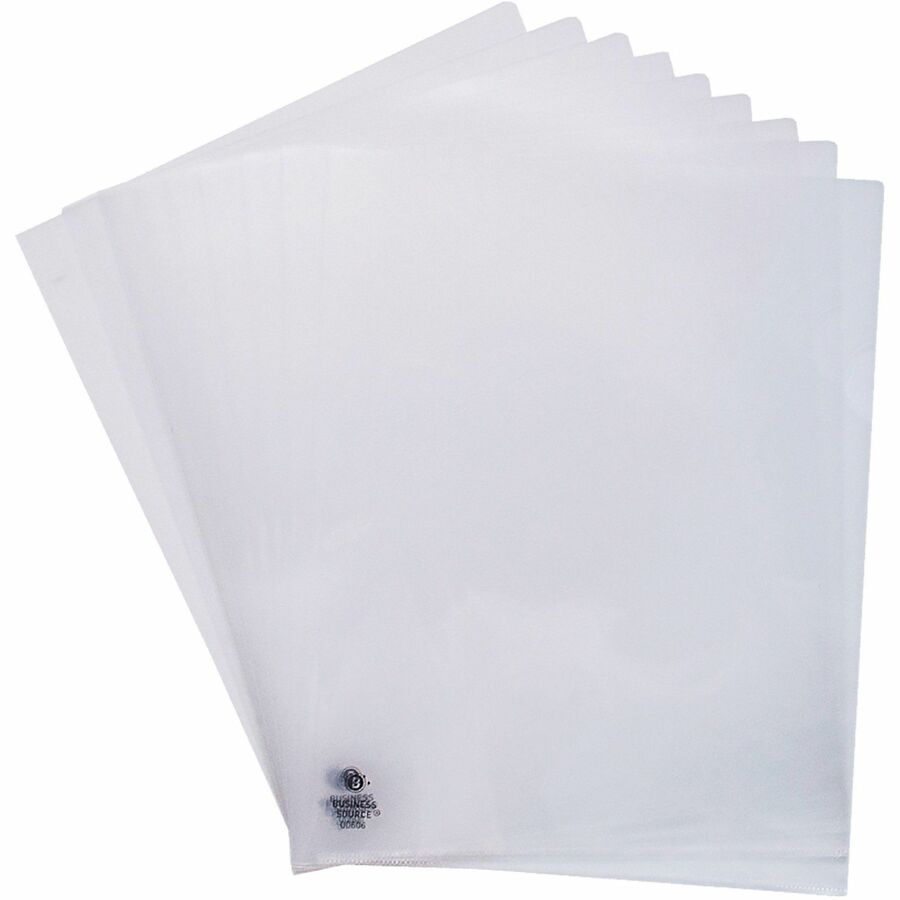 Image of Business Source File Holders, Poly, Transparent, 11"x8-1/2",10/PK,5PK/BX,CL