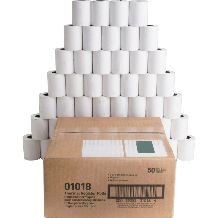 Image of Business Source Thermal Paper Roll, 2-1/4"x80', 50/CT, White