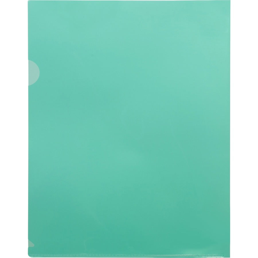 Image of Business Source File Holders, Poly, Transparent, 11"x8-1/2", 10/PK, Green