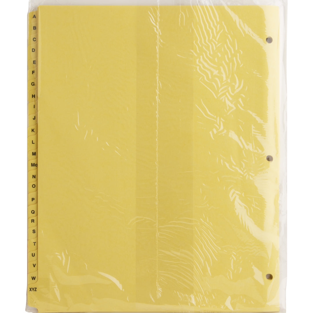 Image of Business Source Indexes, Plastic Tabs, A-Z, 3HP, 8-1/2"x11", 25/ST, Buff