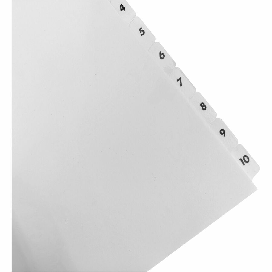 Image of Business Source Index Dividers,w/TOC Page,1-10, 10 Tabs/ST,11"x8-1/2",White