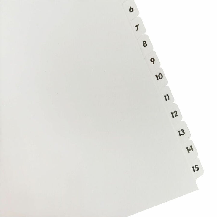 Image of Business Source Index Dividers,w/TOC Page,1-15, 15 Tabs/ST,11"x8-1/2",White