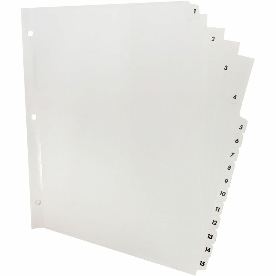 Image of Business Source Index Dividers,w/TOC Page,1-15, 15 Tabs/ST,11"x8-1/2",White