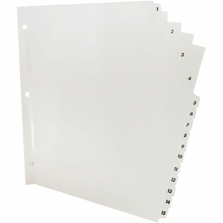 Image of Business Source Index Dividers,w/TOC Page,1-15, 15 Tabs/ST,11"x8-1/2",White